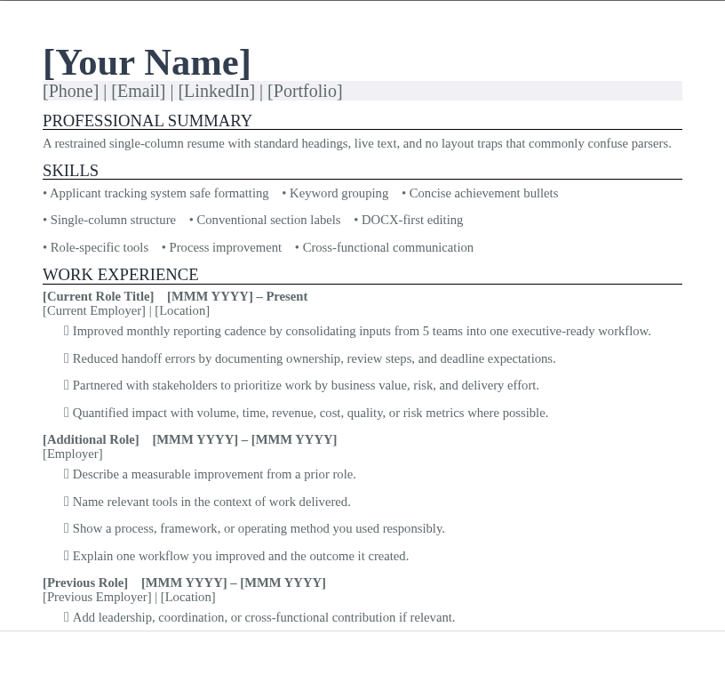 ATS Classic Resume preview
