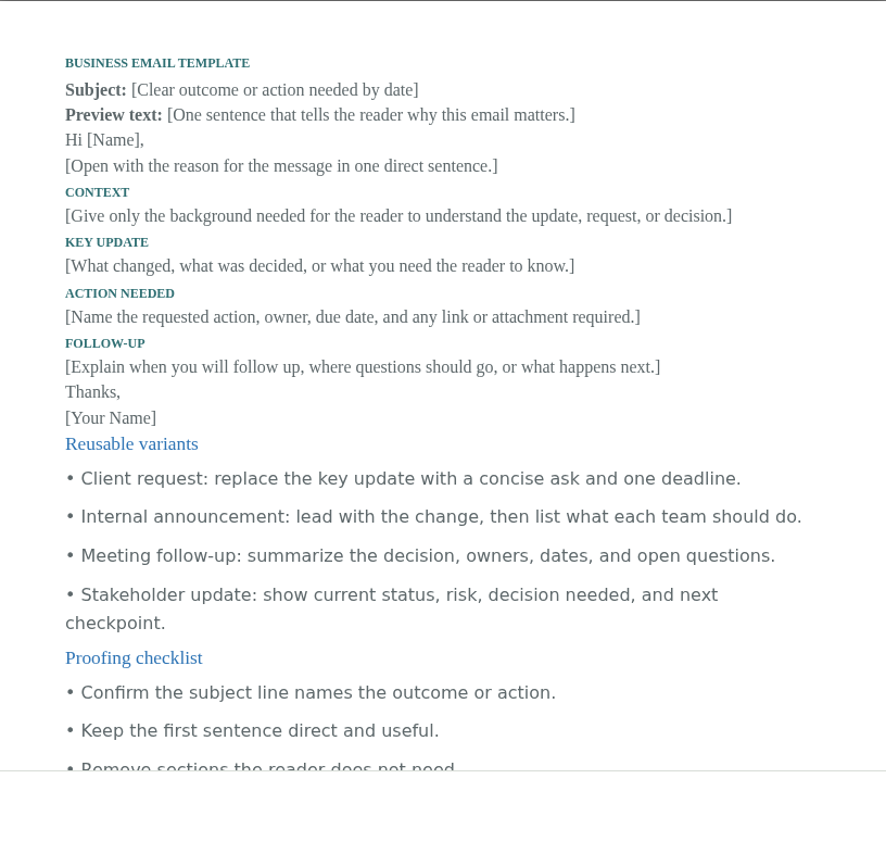 Business Email Template preview