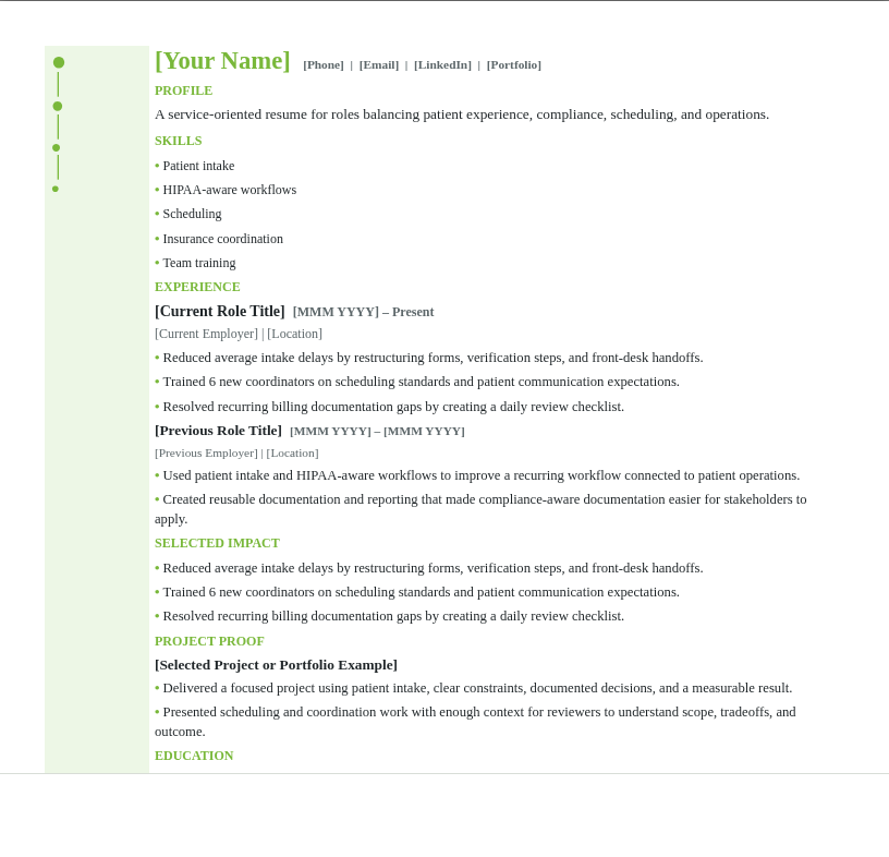Healthcare Administration Resume preview